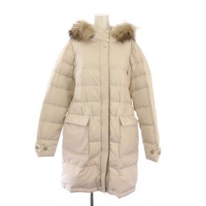 ダウンコート アウター ロング丈 ラクーンファー 装飾 M アイボリー /BB