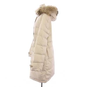 Theory ダウンコート アウター ロング丈 ラクーンファー 装飾 M アイボリー /BB