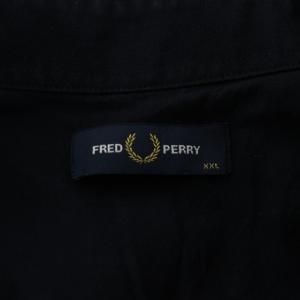 FRED PERRY シャツ 半袖 ロゴ 刺繍 コットン XXL 黒 ブラック /AN13