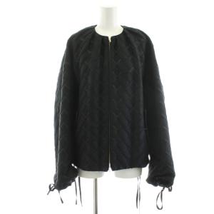 22AW ノーカラージャケット サイドリボン シルク ブラック 6522-299-0730