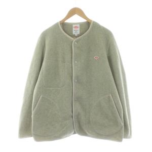 FLEECE COLLARLESS JACKET ノーカラーフリースジャケット ロゴ 42 ベージュ JD-8939