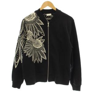 スウェット ブルゾン 刺繍 S ブラック 02173805