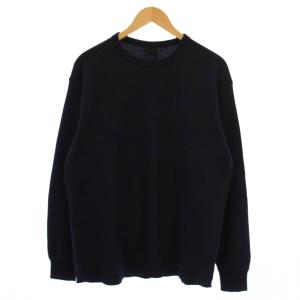 Tシャツ カットソー 長袖 クルーネック ワッフル L 紺 NT62032 /BM