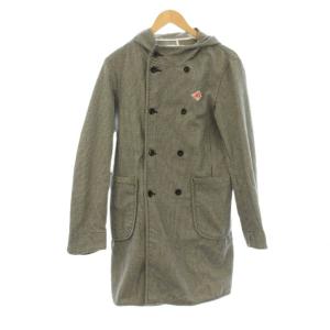 コート 40 白 黒 千鳥格子 フード付き /JP