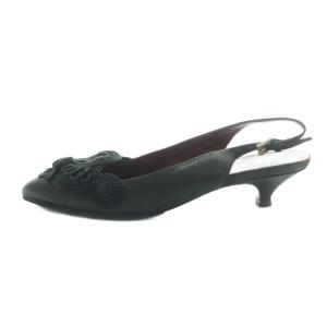 PRADA スリングバックパンプス サンダル 35 黒 ブラック /SS OS