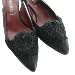 PRADA スリングバックパンプス サンダル 35 黒 ブラック /SS OS