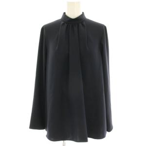 21AW MARVINE MADILYN ブラウス シャツ プルオーバー 長袖 ギャザー 36 紺 ネイビー