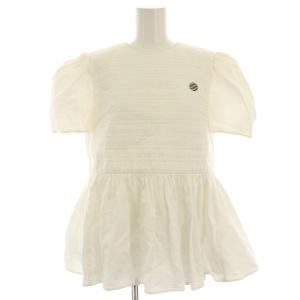 リゾートフレアトップ カットソー ペプラム 半袖 38 白 ホワイト BD2111P-3C-01 /HN