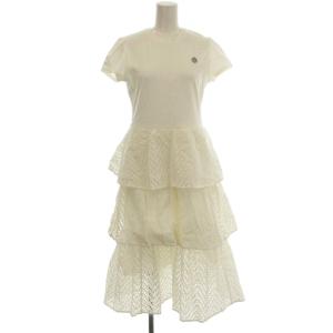 LACE DRESS レース ワンピース 半袖 ロング 36 白 ホワイト BD2111-3E-22 /G