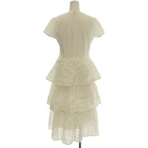 BORDERS at BALCONY LACE DRESS レース ワンピース 半袖 ロング 36 白 ホワイト BD2111-3E-22 /G