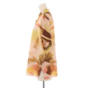 PAUL SMITH シャツ ブラウス 半袖 フレンチスリーブ レギュラーカラー 総柄 38 マルチカラー /BB