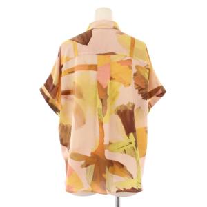 PAUL SMITH シャツ ブラウス 半袖 フレンチスリーブ レギュラーカラー 総柄 38 マルチカラー /BB