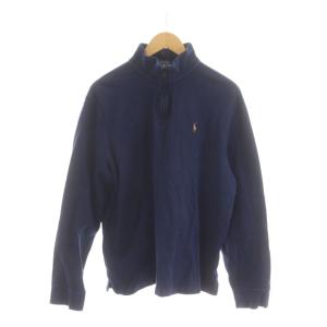 スウェット トレーナー 長袖 ハーフジップ L 紺 ネイビー /RR