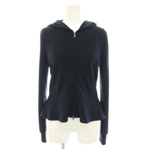 パーカ ジャスミン Parka Jasmine ジップアップパーカー 長袖 ペプラム 40 紺 ネイビー