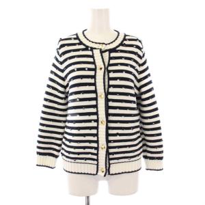  Polka Dot Embroidered Striped Cardigan
