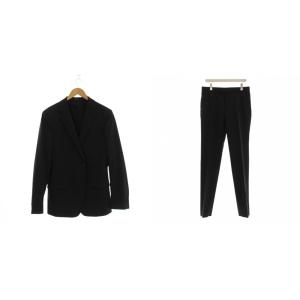 セットアップ  スーツ テーラードジャケット L 黒 ブラック シングル 2B フラップポケット /JP