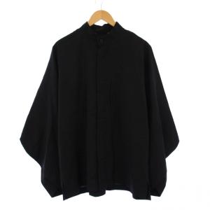 im MEN 25AW HYBRID SHIRT ハイブリッドシャツ 長袖 バンドカラー 3 黒 LA53FJ115