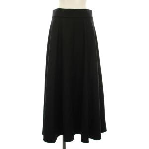 22AW NEW SAXONY BIEBER フレアスカート ロング ウール 40 黒 ブラック 03-2307358
