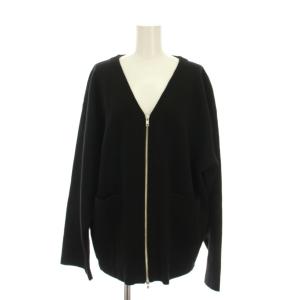25SS コットンダブルジップニットカーディガン 長袖 黒 25080200547010 /YM