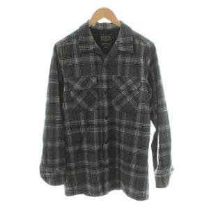 BOARD SHIRT FITTED シャツ 長袖 チェック柄 S グレー RA072-32101 /AN39