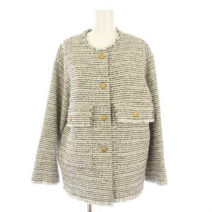 24SS GIOLICA MIXツイードWIDEジャケット ホワイト ブラック