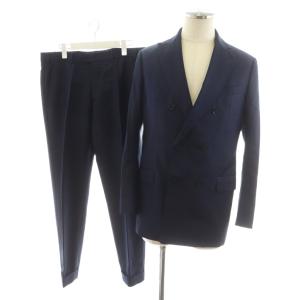 MLINE スーツ セットアップ テーラードジャケット ダブル パンツ スラックス ウール 48 紺 ネイビー