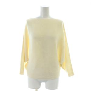 ニット ドルマンスリーブ ウール 36 アイボリー ボートネック リブ編み 長袖 /AP