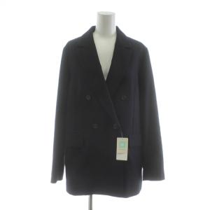 オックスダブルプレストジャケット テーラード ブレザー 40 紺 ネイビー /RR