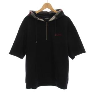 プルオーバー パーカー ハーフジップ 半袖 L 黒 ブラック 51P95-195-09 /YM