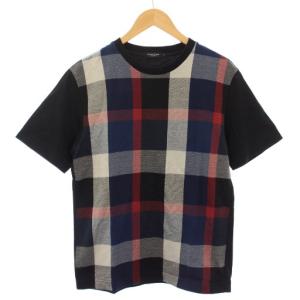 Tシャツ カットソー 半袖 チェック柄 M 黒 51P11-721-28 /TK