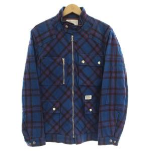 JACKET FIELD 96-69 コットンツイル フィールドジャケット チェック ブルゾン M 青