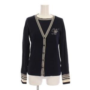 アンサンブル ニット 半袖 カットソー 長袖 カーディガン S 紺 ネイビー /YM