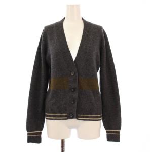 ニットカーディガン 長袖 Vネック ウール カシミヤ混 S グレー /BB