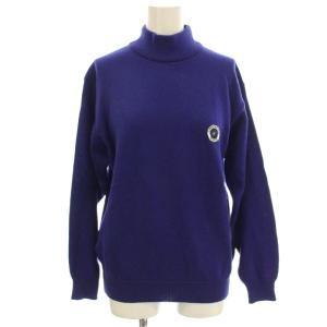 SPORTS ニット ハイネック ウール セーター 長袖 M 青 ブルー W9329 /G