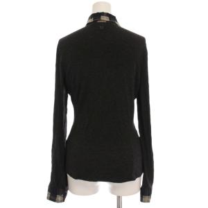 MAX MARA WEEKEND LINE シャツ ブラウス フリル チェック 長袖 S グレー 黒 ベージュ 59160113080 /YM
