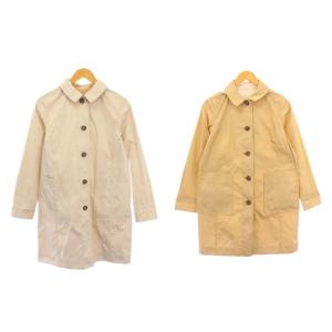 ステンカラーコート スプリングコート アウター リバーシブル ロング丈 無地 フード 38 ベージュ ライトグレー