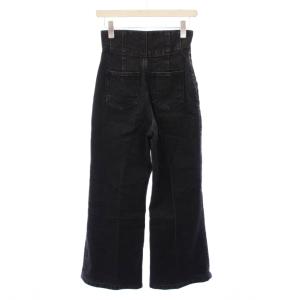 SNIDEL 24AW Organicハイウエストフレアデニムパンツ ジーンズ ジップフライ ワンカラー 無地 0 黒
