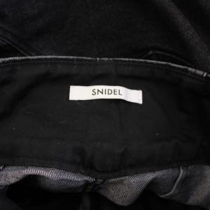 SNIDEL 24AW Organicハイウエストフレアデニムパンツ ジーンズ ジップフライ ワンカラー 無地 0 黒