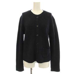 NAVY ニット カーディガン ウール リブニット XS ネイビー 紺 /G