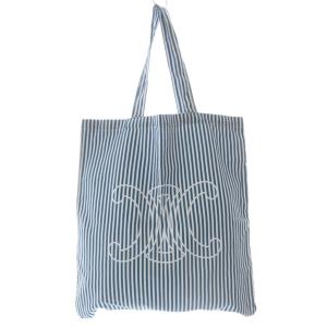 ノベルティ トートバッグ ストライプ柄 青 白 ホワイト /SR OH