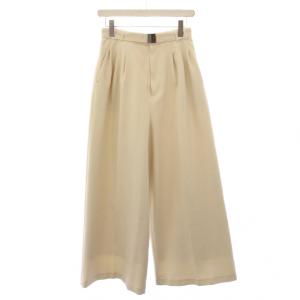 25SS タックベルトセットワイドパンツ ジップフライ ワンカラー 無地 ストレッチ 1 アイボリー LWFP251045