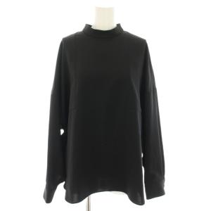 23AW ドライタッチジョーゼットブラウス カットソー ハイネック 長袖 38 黒 ブラック 531-4110106
