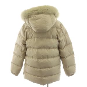 MONCLER 茶タグ ダウンジャケット フード ファー アウター 0 ベージュ Z4HJ044 /AN1