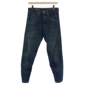 WPL-423 立体裁断デニムパンツ ジーンズ ボタンフライ 裾カットオフ W28L30 インディゴ /BM