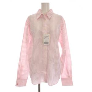 25AW HAPPYCOLOR SHIRT シャツ ブラウス ストライプ 長袖 F ピンク 白 ホワイト