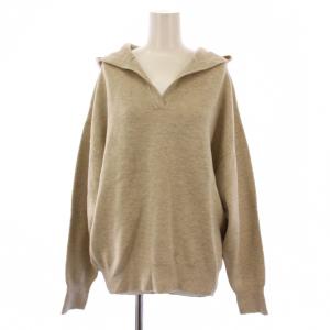24AW 接結タック編みフードプルオーバー ニット セーター 長袖 F ベージュ 24080240860140