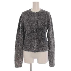 フェザーラメカーディガン ニット 長袖 F シルバー色 黒 GGZ1032405A0004 /YM