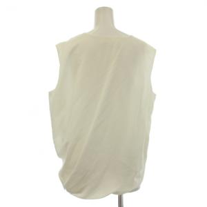 ENFOLD シャツ ブラウス 38 白 ホワイト 袖なし 裾バルーンデザイン /JP