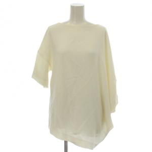 シャツ ブラウス 変形デザイン 半袖 38 白 ホワイト /JP