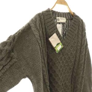 SLOBE IENA ALDERNEY ニット セーター 長袖 Vネック ウール カーキ /DO